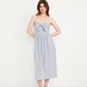 Old Navy Striped Bow-Front Midi Dress